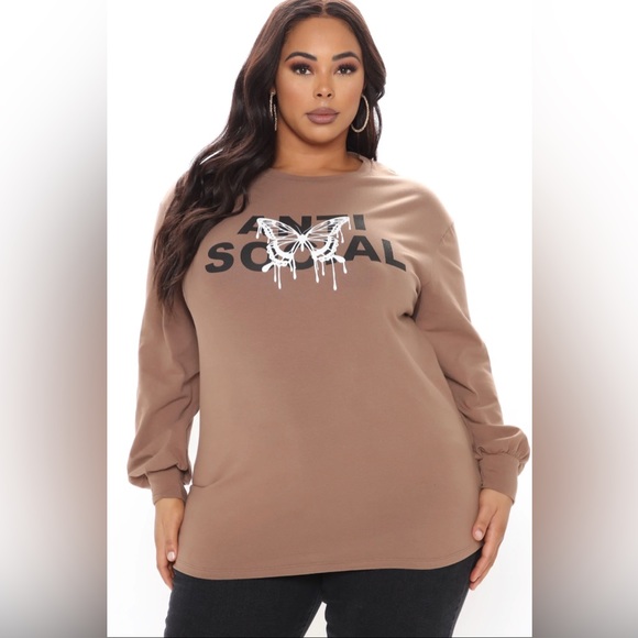 Fashion nova anti-social long sleeve shirt - Picture 3 of 3
